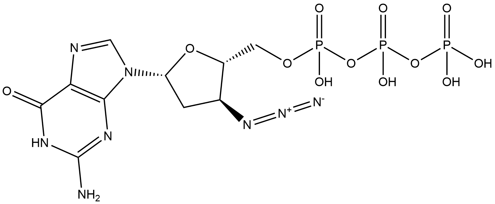 3′-Azido-ddGTP 100mM Sodium Solution Structure