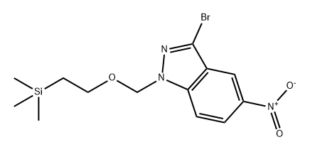 1H-Indazole, 3-bromo-5-nitro-1-[[2-(trimethylsilyl)ethoxy]methyl]- Struktur