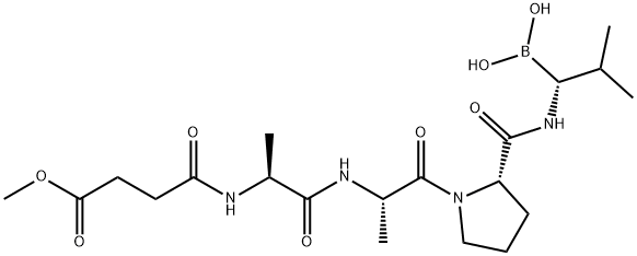 O-methyl-succinyl-alanyl-alanyl-prolyl-borovaline Struktur