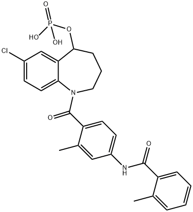 N-[4-[[7-Chloro-2,3,4,5-tetrahydro-5-(phosphonooxy)-1H-1-benzazepin-1-yl]carbonyl]-3-methylphenyl]-2-methylbenzamide Struktur