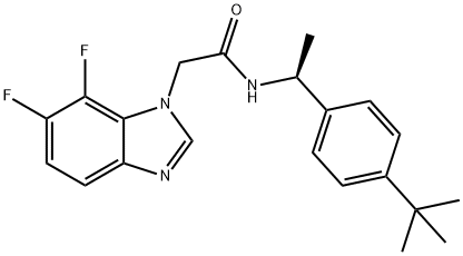 1H-Benzimidazole-1-acetamide, N-[(1S)-1-[4-(1,1-dimethylethyl)phenyl]ethyl]-6,7-difluoro- Structure