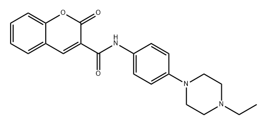 2H-1-Benzopyran-3-carboxamide, N-[4-(4-ethyl-1-piperazinyl)phenyl]-2-oxo- Struktur