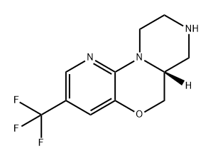 Pyrazino[1,2-d]pyrido[3,2-b][1,4]oxazine, 6,6a,7,8,9,10-hexahydro-3-(trifluoromethyl)-, (6aR)- Struktur