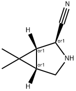 3-Azabicyclo[3.1.0]hexane-2-carbonitrile, 6,6-dimethyl-, (1R,2S,5S)-rel- Struktur