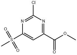 4-Pyrimidinecarboxylic acid, 2-chloro-6-(methylsulfonyl)-, methyl ester Struktur