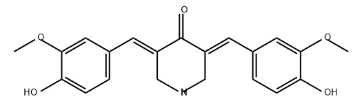 4-Piperidinone, 3,5-bis[(4-hydroxy-3-methoxyphenyl)methylene]-, (3E,5E)- Struktur