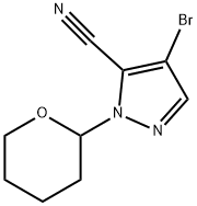 1H-Pyrazole-5-carbonitrile, 4-bromo-1-(tetrahydro-2H-pyran-2-yl)- Struktur