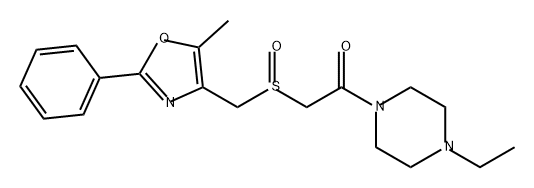 Ethanone, 1-(4-ethyl-1-piperazinyl)-2-[[(5-methyl-2-phenyl-4-oxazolyl)methyl]sulfinyl]- Struktur