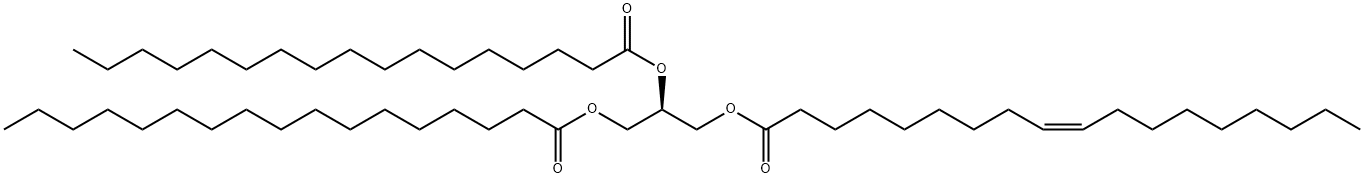 9-Octadecenoic acid (9Z)-, (2R)-2,3-bis[(1-oxoheptadecyl)oxy]propyl ester Struktur