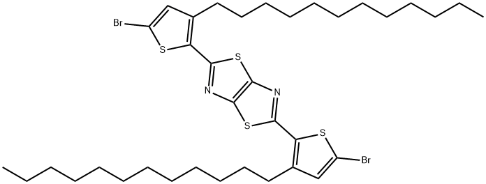 2,5-bis(5-bromo-3-dodecylthiophen-2-yl)thiazolo[5,4-d]thiazole Struktur