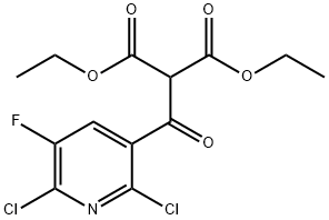 Propanedioic acid, 2-[(2,6-dichloro-5-fluoro-3-pyridinyl)carbonyl]-, 1,3-diethyl ester Struktur