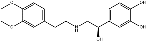 1,2-Benzenediol, 4-[(1R)-2-[[2-(3,4-dimethoxyphenyl)ethyl]amino]-1-hydroxyethyl]- Struktur