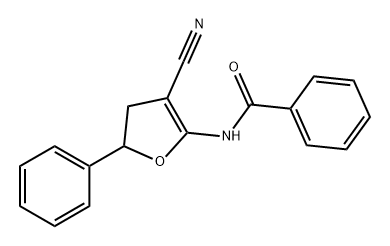 Benzamide, N-(3-cyano-4,5-dihydro-5-phenyl-2-furanyl)- Struktur