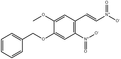 Benzene, 1-methoxy-4-nitro-5-(2-nitroethenyl)-2-(phenylmethoxy)-, (E)- (9CI) Struktur