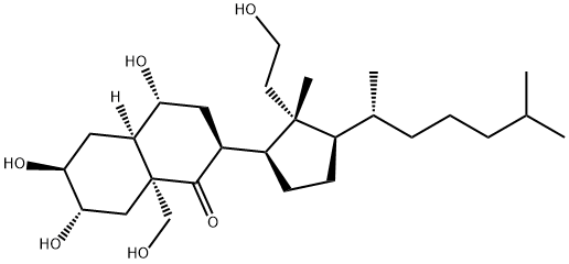 2β,3α,6β,11,19-Pentahydroxy-9,11-seco-5β-cholestan-9-one Struktur