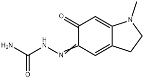 Hydrazinecarboxamide, 2-(1,2,3,6-tetrahydro-1-methyl-6-oxo-5H-indol-5-ylidene)- Struktur