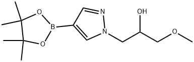 1H-Pyrazole-1-ethanol, α-(methoxymethyl)-4-(4,4,5,5-tetramethyl-1,3,2-dioxaborolan-2-yl)- Struktur