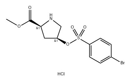 L-Proline, 4-[[(4-bromophenyl)sulfonyl]oxy]-, methyl ester, hydrochloride (1:1), (4S)- Struktur