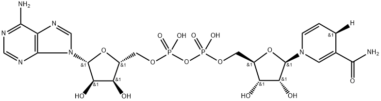 Adenosine 5'-(trihydrogen diphosphate), P'→5'-ester with (4R)-1,4-dihydro-1-β-D-ribofuranosyl-3-pyridine-4-d-carboxamide Struktur