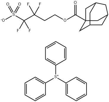 Sulfonium, triphenyl-, salt with 3,3,4,4-tetrafluoro-4-sulfobutyl tricyclo[3.3.1.13,7]decane-1-carboxylate (1:1) Struktur