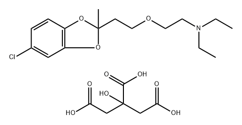 Ethanamine, 2-[2-(5-chloro-2-methyl-1,3-benzodioxol-2-yl)ethoxy]-N,N-diethyl-, 2-hydroxy-1,2,3-propanetricarboxylate (1:1) Struktur