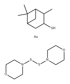 Bicyclo[3.1.1]heptane-3-thiol, 2,6,6-trimethyl-, gold salt, reaction products with 4,4'-dithiobis[morpholine] Struktur