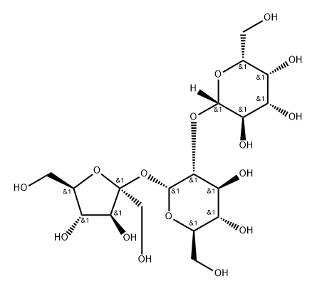 beta-D-Fructofuranosyl O-beta-D-galactopyranosyl-(1-2)-alpha-D-glucopyranoside Struktur