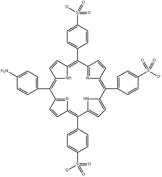 5-(4-aminophenyl)-10,15,20-(tri-4-sulfonatophenyl)porphyrin triammonium Struktur