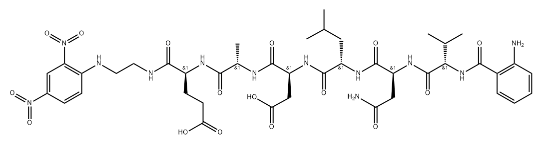 Abz-(Asn670,Leu671)-Amyloid β/A4 Protein Precursor770 (669-674)-EDDnp trifluoroacetate salt Abz-Val-Asn-Leu-Asp-Ala-Glu-EDDnp trifluoroacetate salt Struktur