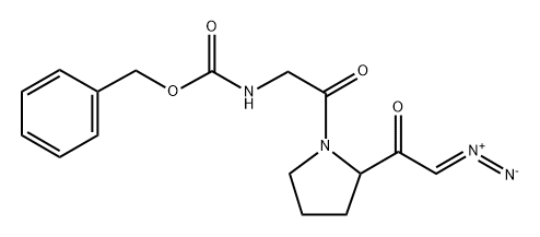 N-benzyloxycarbonylglycyl-proline diazomethyl ketone Struktur