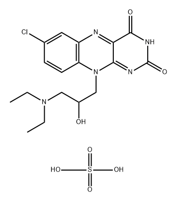 Benzo[g]pteridine-2,4(3H,10H)-dione, 7-chloro-10-[3-(diethylamino)-2-hydroxypropyl]-, sulfate (1:1) (salt) (9CI) Struktur