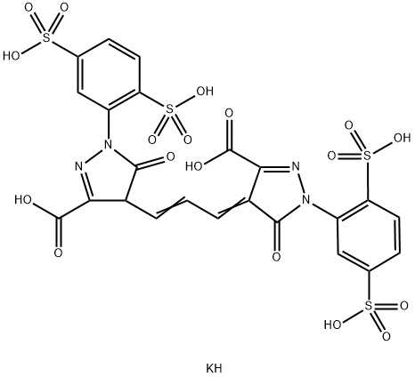 4,4'-BIS[3-CARBOXY-5-OXO-1-(2,5-DISULFOPHENYL)-2-PYRAZOLIN-4-YL]TRIMETHINE OXONOLE TETRAPOTASSIUM SALT Struktur