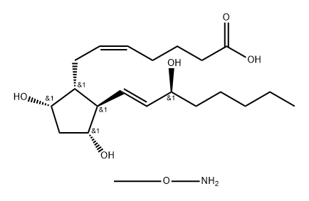 Prosta-5,13-dien-1-oic acid, 9,11,15-trihydroxy-, (5Z,9α,11α,13E,15S)-, compd. with O-methylhydroxylamine (1:1) (9CI) Struktur