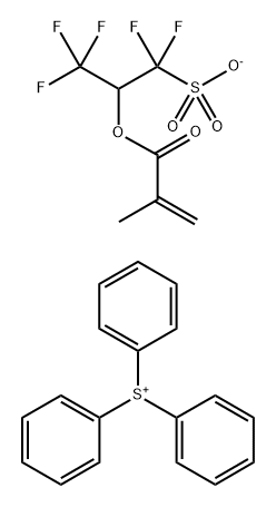 Sulfonium, triphenyl-, salt with 1-(difluorosulfomethyl)-2,2,2-trifluoroethyl 2-methyl-2-propenoate (1:1) Struktur