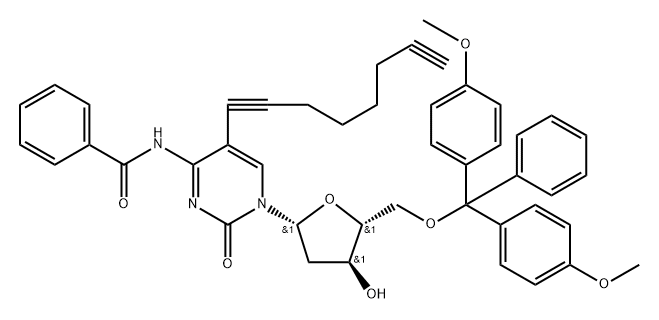 4-N-BENZOYL-5-(OCTA-1,7-DIYNYL)-5-O-DMTr-2- DEOXY-CYTIDINE Struktur