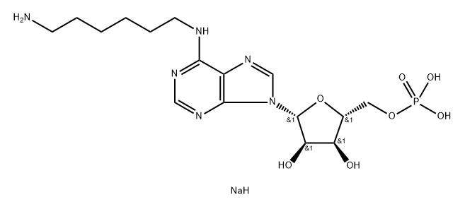 N(sup 6)(6-aminohexyl)adenosine 5'-monophosphate, sodium Struktur