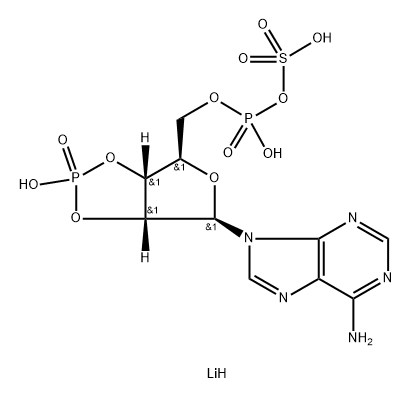 Adenosine 2',3'-cyclic phosphate 5'-phosphosulfate, lithium salt Struktur