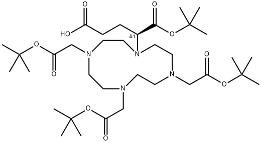 1,4,7,10-Tetraazacyclododecane-1,4,7,10-tetraacetic acid, α10-(2-carboxyethyl)-, 1,4,7,10-tetrakis(1,1-dimethylethyl) ester, (α1S)- Struktur