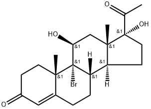 Pregn-4-ene-3,20-dione, 9-bromo-11β,17-dihydroxy-, (11β)- Struktur