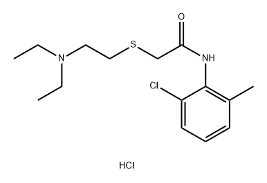 Acetamide,N-(2-chloro-6-methylphenyl)-2-[[2-(diethylamino)ethyl]thio]-, hydrochloride(1:1) Struktur