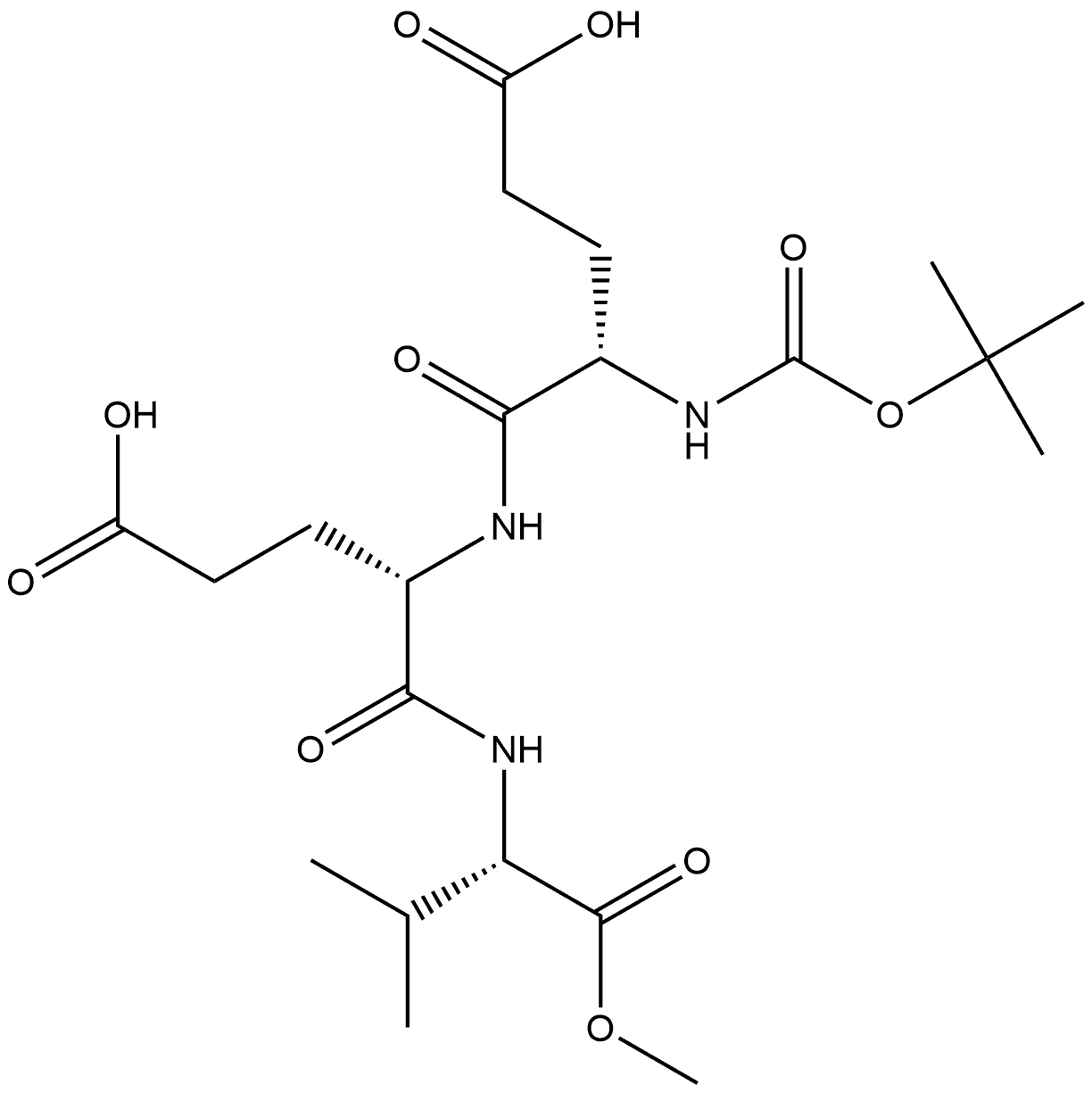 N-T-BOC-GLU-GLU-VAL METHYL ESTER Struktur