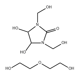 2-Imidazolidinone, 4,5-dihydroxy-1,3-bis(hydroxymethyl)-, reaction products with diethylene glycol Struktur