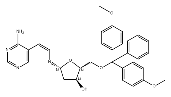 7-Deaza-2'-deoxy-5'-O-DMT-adenosine Struktur