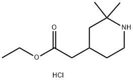 Ethyl 2-(2,2-dimethylpiperidin-4-yl)acetate hydrochloride Struktur