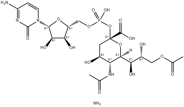 β-Neuraminic acid, N-acetyl-, 9-acetate 2-(hydrogen 5'-cytidylate), ammonium salt (1:2) Struktur