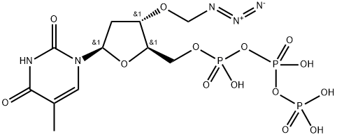 Thymidine 5'-(tetrahydrogen triphosphate), 3'-O-(azidomethyl)- Struktur