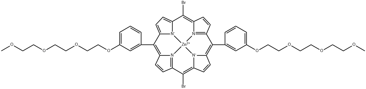 Dibromo zinc bis[3-[2-[2-(2-methoxyethoxy)ethoxy]ethoxy]phenyl]porphyrin Struktur