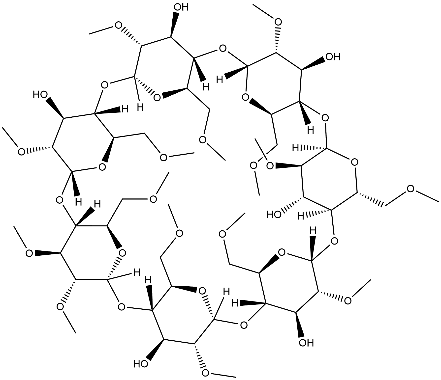 β-Cyclodextrin, 2A,2B,2C,2D,2E,2F,2G,3A,6A,6B,6C,6D,6E,6F,6G-pentadeca-O-methyl- (9CI)