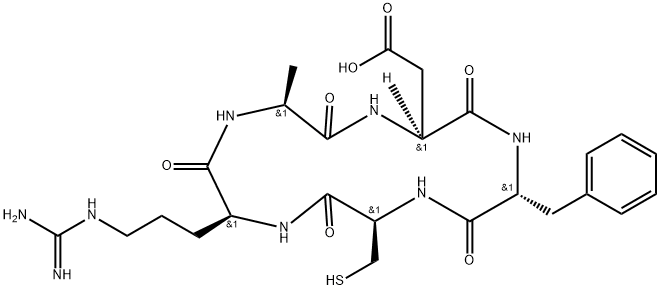 Cyclo(-Arg-Ala-Asp-D-Phe-Cys) Struktur