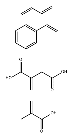 Butanedioic acid, methylene-, polymer with 1,3-butadiene, ethenylbenzene and 2-methyl-2-propenoic acid, sodium salt Struktur